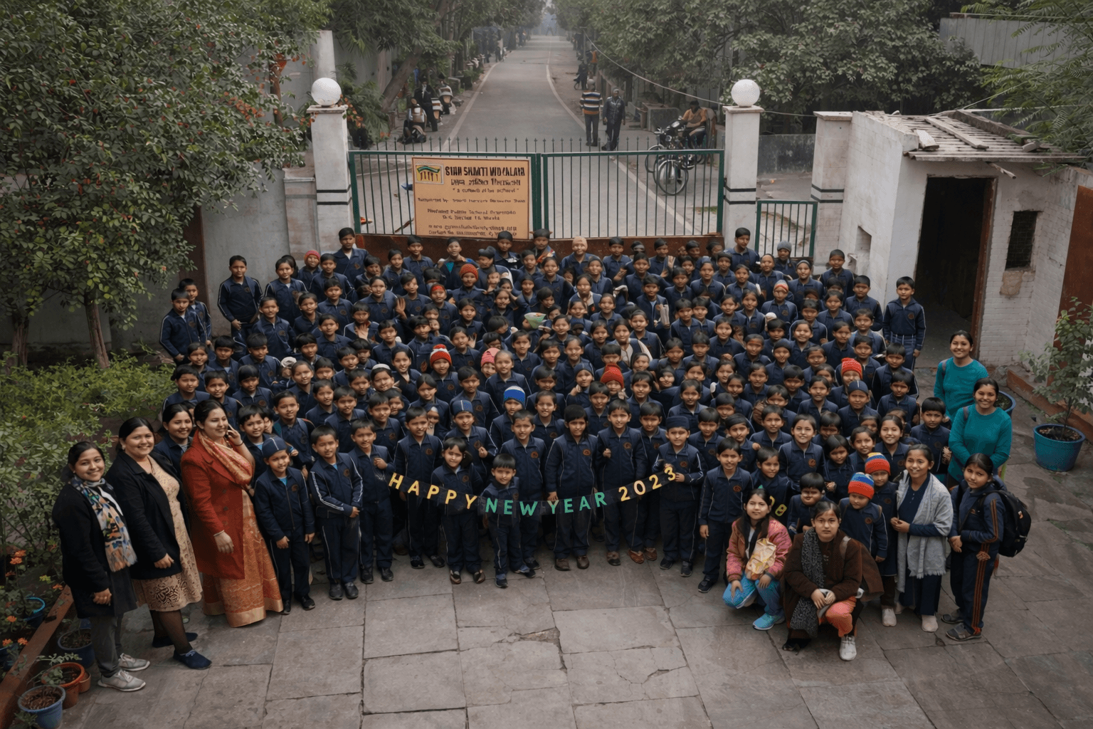 Whole school community gathered together
