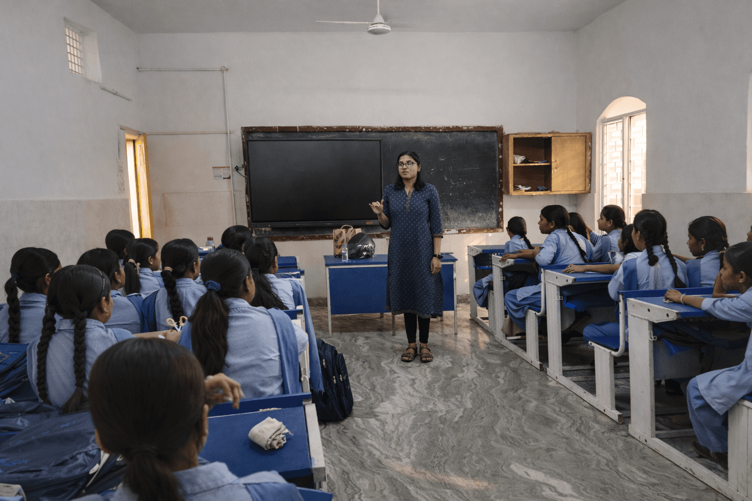 Teacher conducting interactive workshop